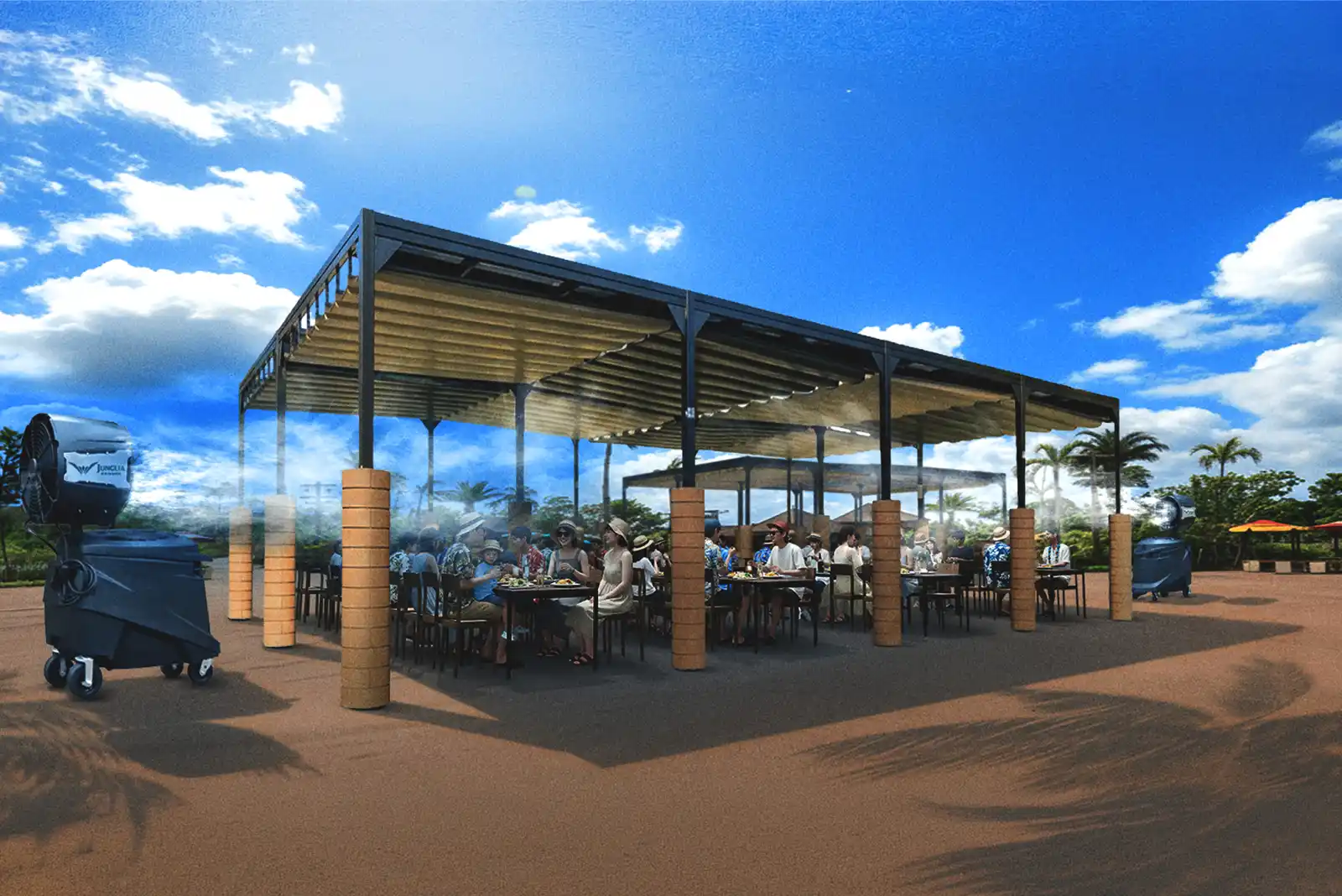 食事時間も涼しく快適に！日陰ダイニングスペース登場